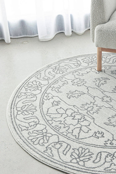 Bjorn Paradise Grey Two-Tone Modern Round Rug